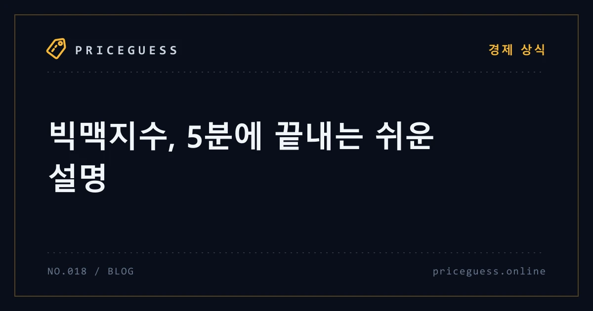 빅맥지수, 5분에 끝내는 쉬운 설명 — PriceGuess 블로그 타이틀 카드